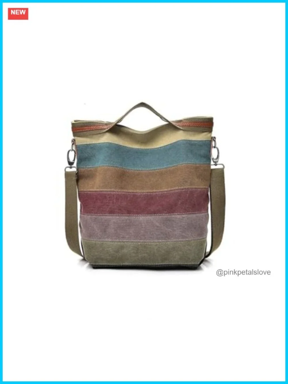 Canvas Hobo Handbag with Detachable Strap, Top Handle, Shoulder Crossbody Tote